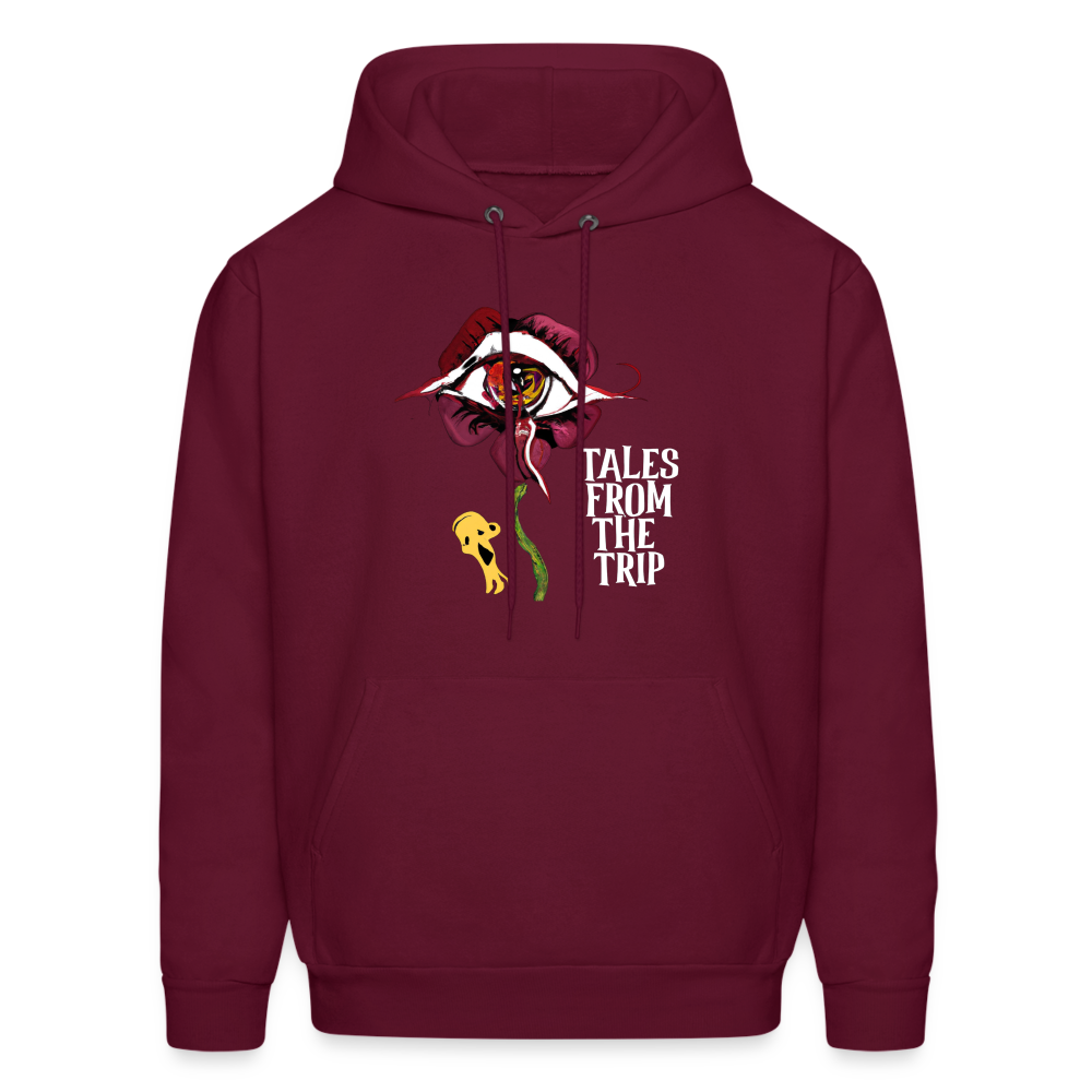 Datura Men's Hoodie (White Text) - burgundy