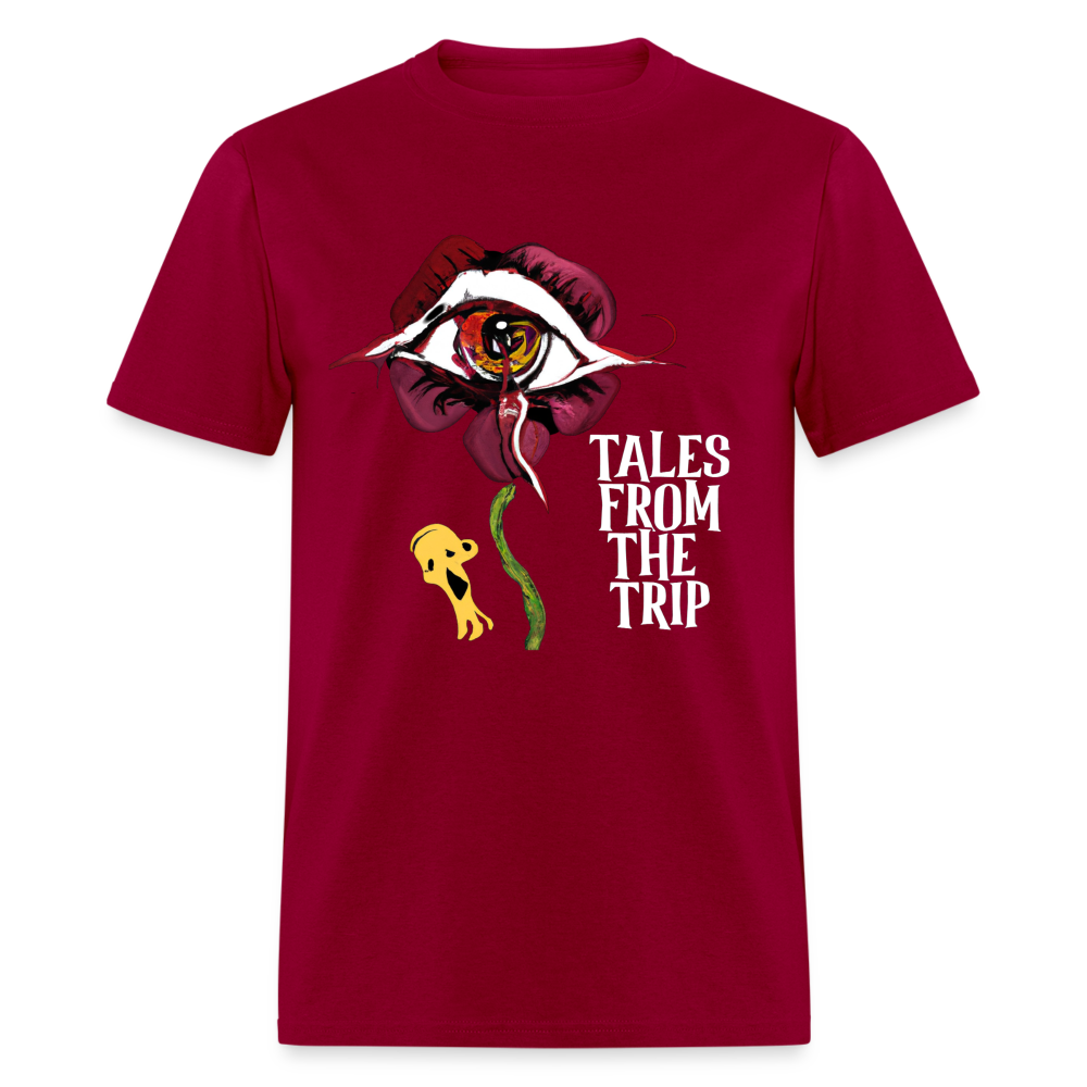 Datura Unisex TFTT-Shirt (White Text) - dark red