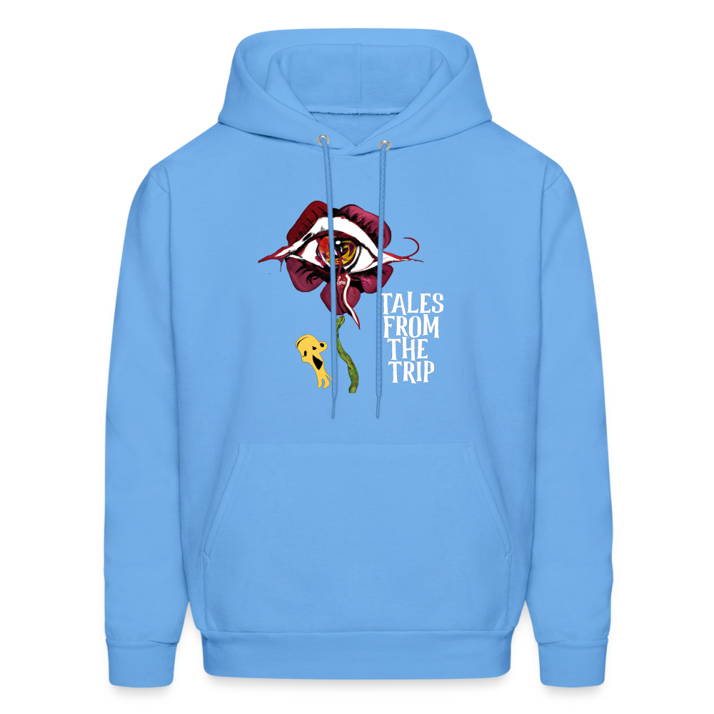 Datura Men's Hoodie (White Text) - carolina blue