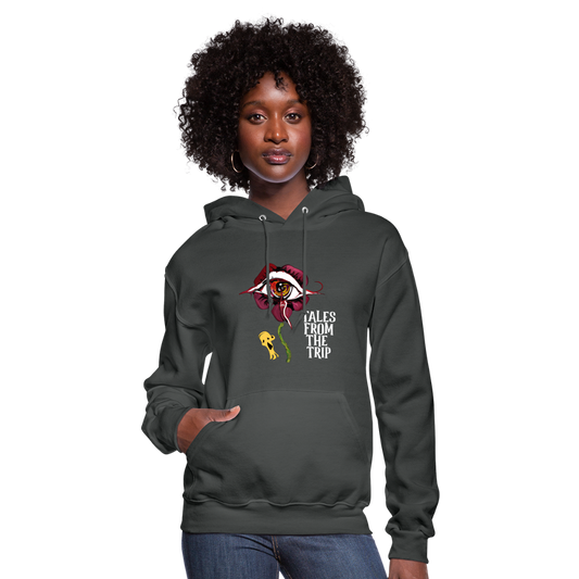 Datura Women's Hoodie (White Text) - asphalt