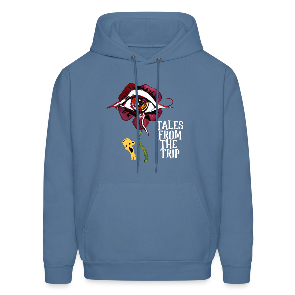 Datura Men's Hoodie (White Text) - denim blue