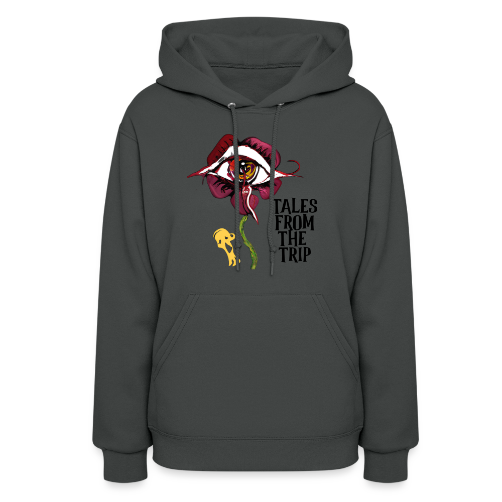 Datura Women's Hoodie (Black Text) - asphalt