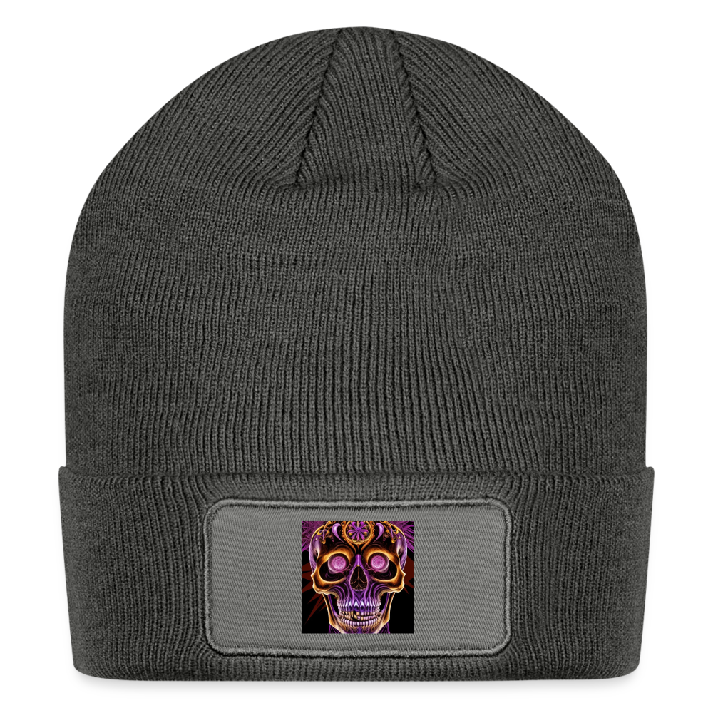 Tales From The Trip Patch Beanie - charcoal grey
