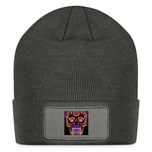 Tales From The Trip Patch Beanie - charcoal grey